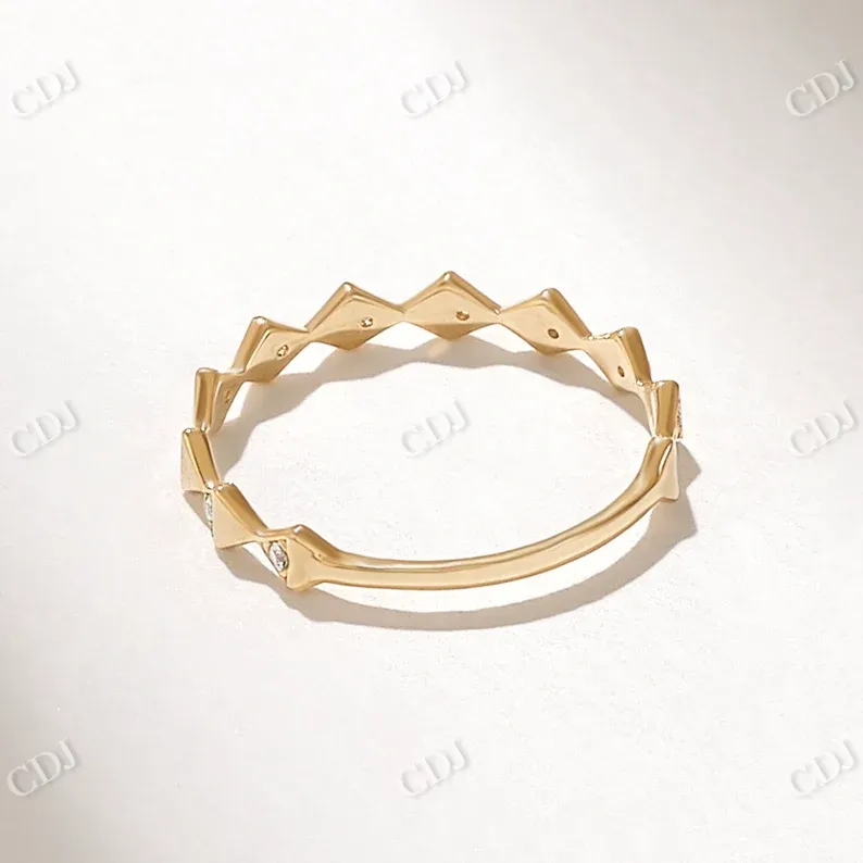 0.05CTW CVD Diamond Angle Geometric Wedding Band