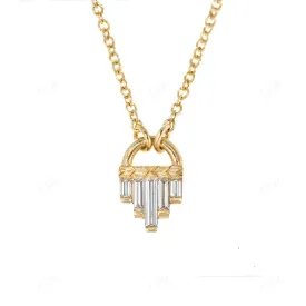 0.10ctw Baguette Cut Moissanite Necklace