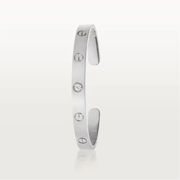 0.10CTW Minus Design Open Bangle Bracelet