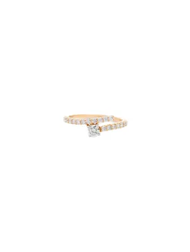 0.55ct Diamond 18K Gold Bypass Ring