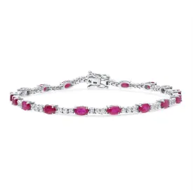 14k Gold Ruby and Diamond Bracelet