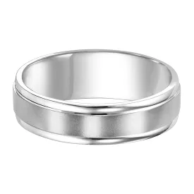 14K White Gold Brushed Satin Finish Band