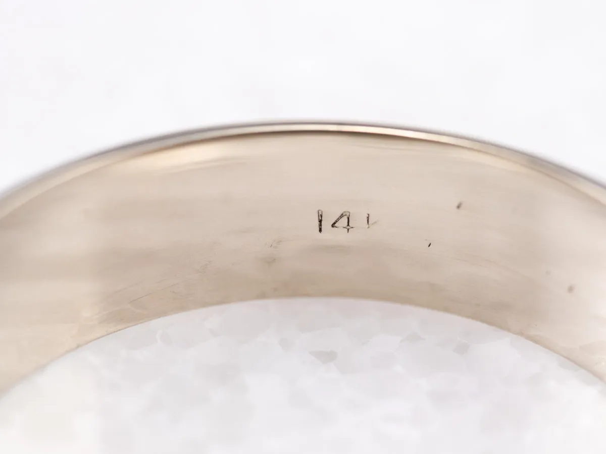 14K White Gold Plain Wedding Band