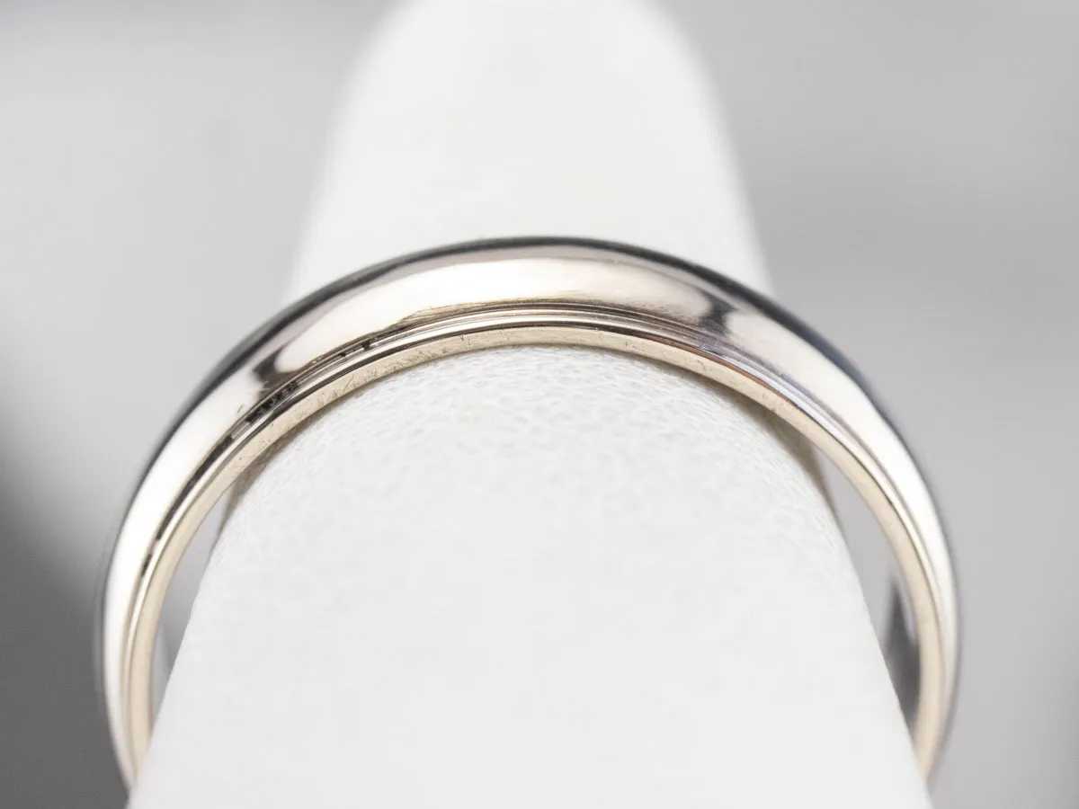 14K White Gold Plain Wedding Band