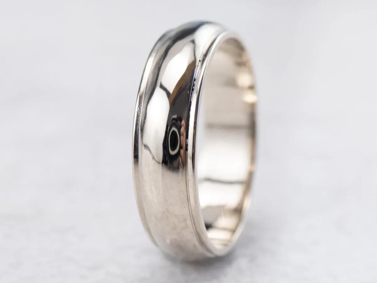 14K White Gold Plain Wedding Band