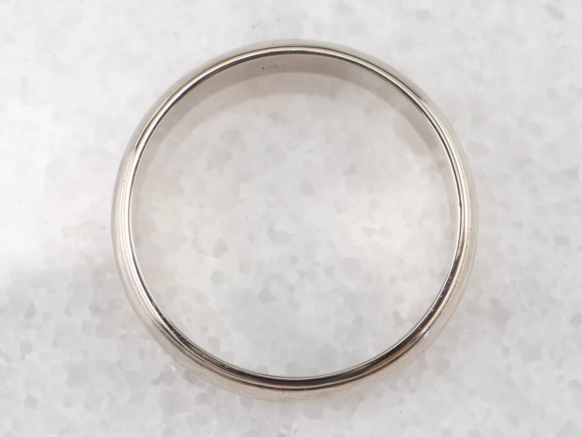 14K White Gold Plain Wedding Band