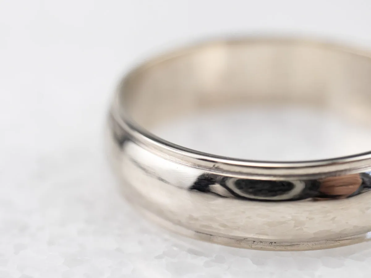 14K White Gold Plain Wedding Band