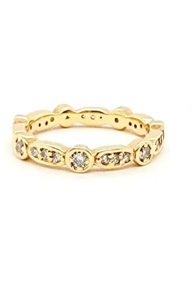 14k Yellow Gold 0.46 Ct Diamond Stackable Band