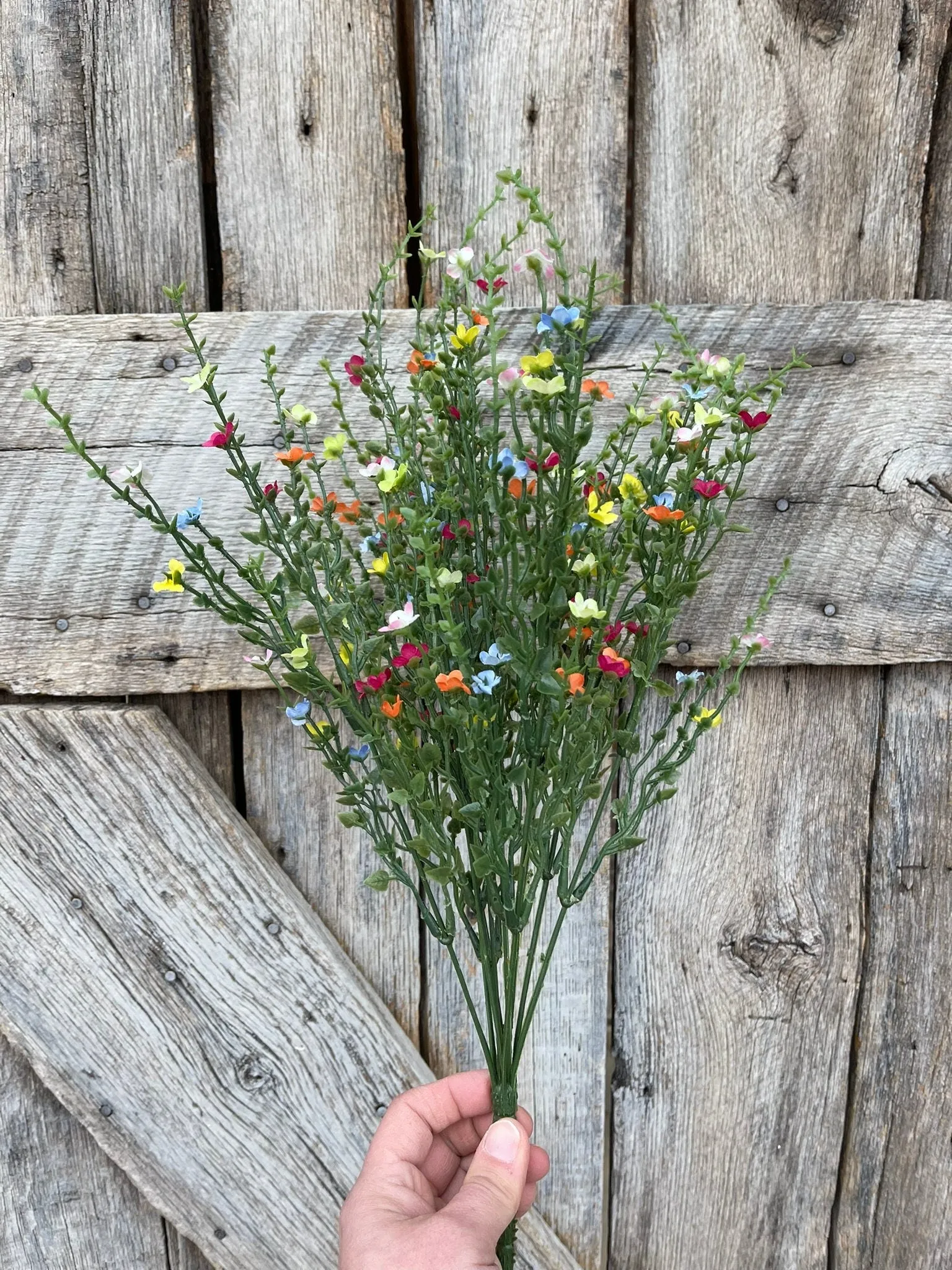 21" Multi Colored Flowering Bush, Floral Filler Bush