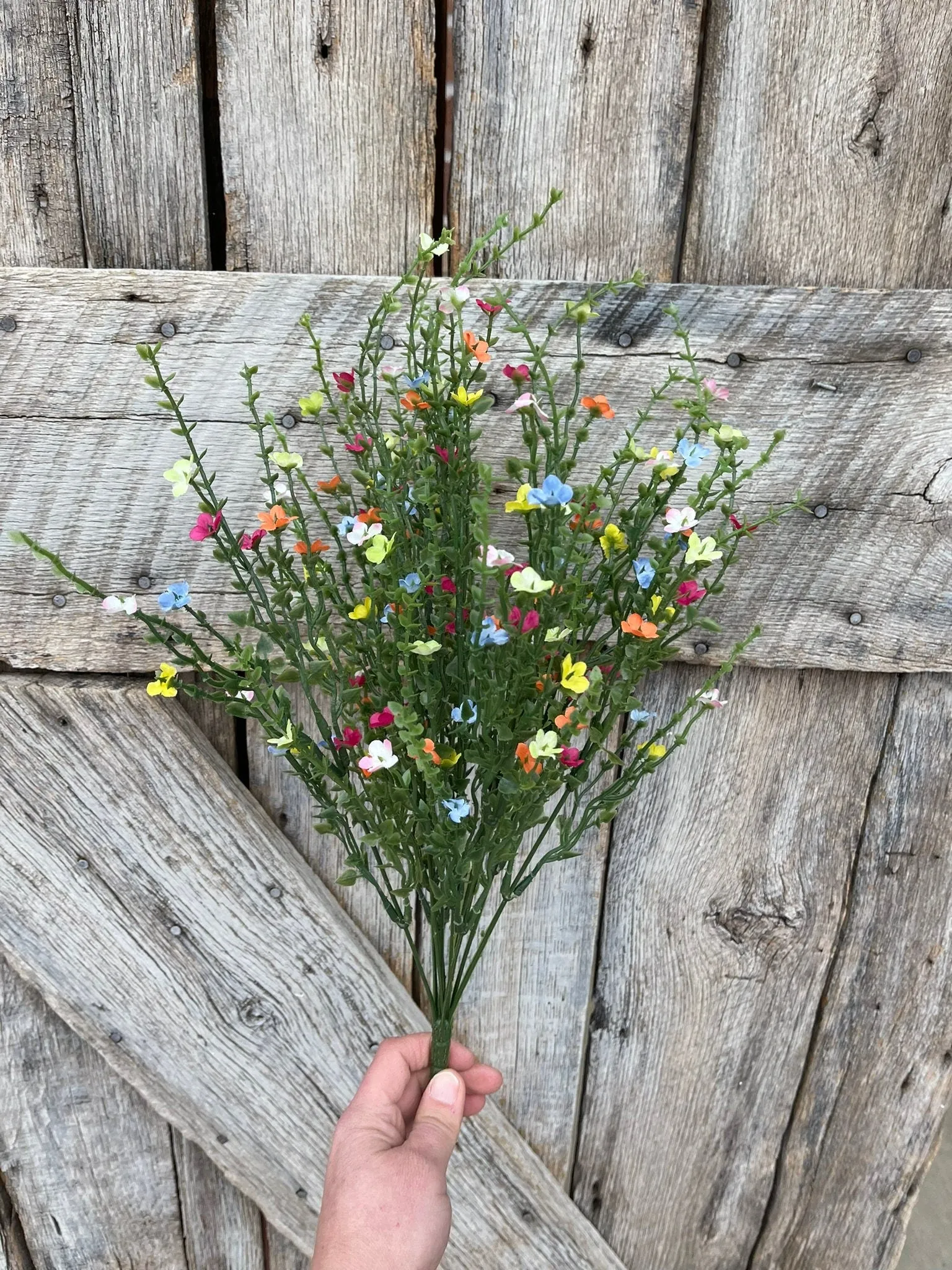 21" Multi Colored Flowering Bush, Floral Filler Bush