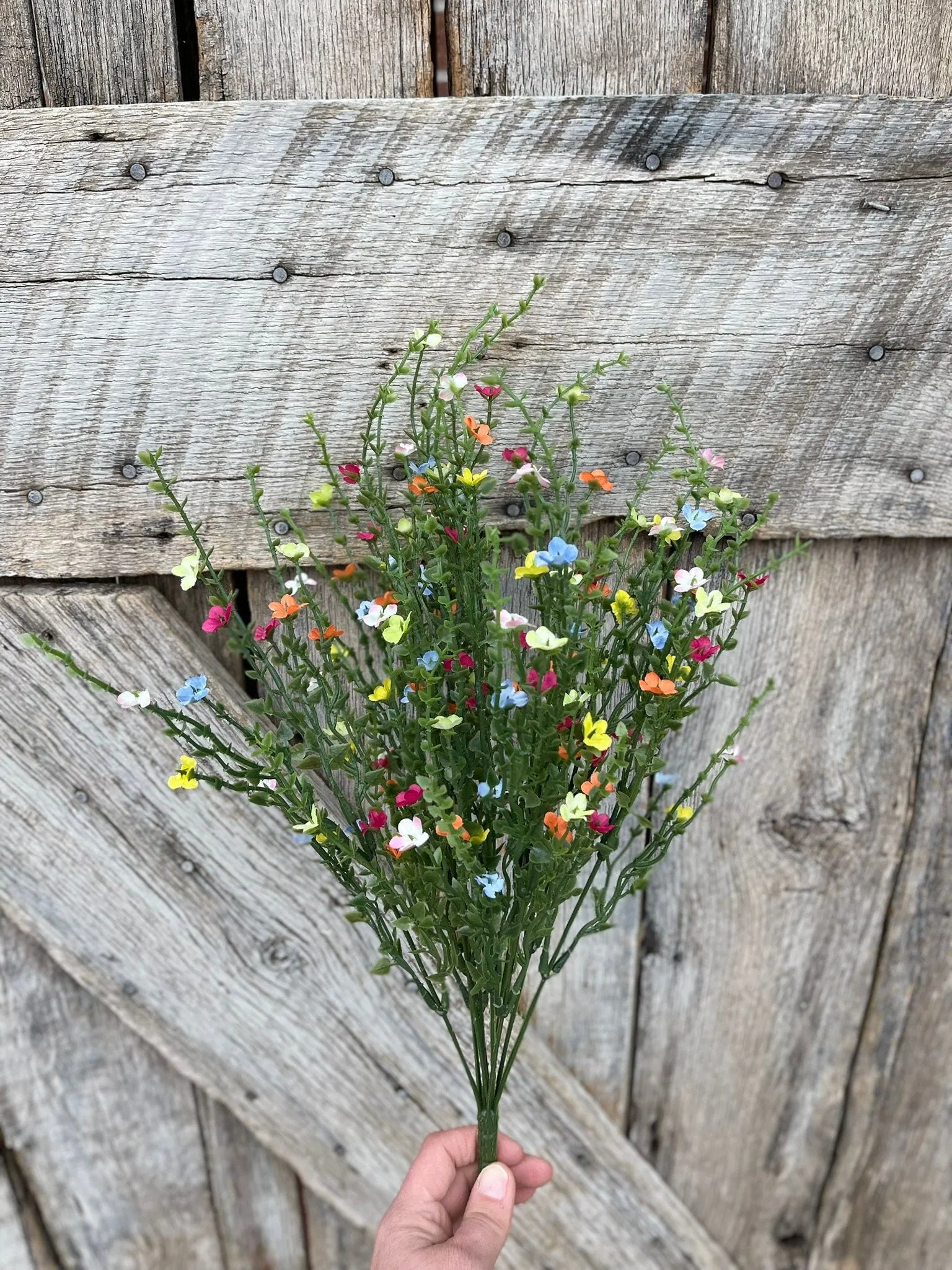 21" Multi Colored Flowering Bush, Floral Filler Bush