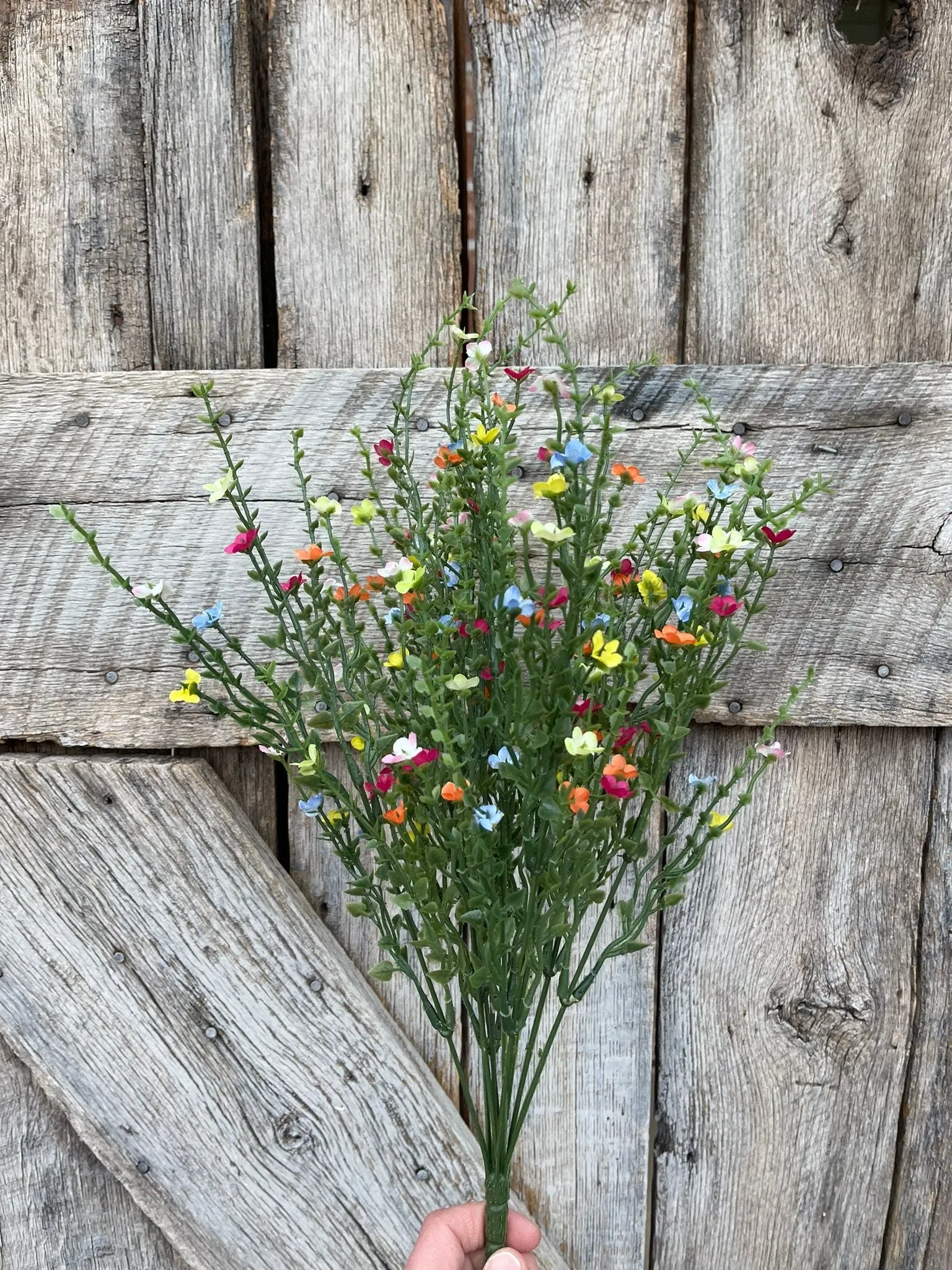 21" Multi Colored Flowering Bush, Floral Filler Bush