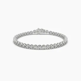 2ct Round Lab Grown Diamond Petite Tennis Bracelet - 7 Inches | 14k White Gold