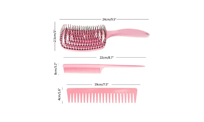 3 Piece Hair Brush Comb Set