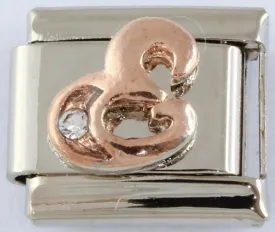 9mm Rose Gold Plated Letter E Charm