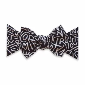 Baby Bling Bows PRINTED KNOT--ALPHABET SOUP