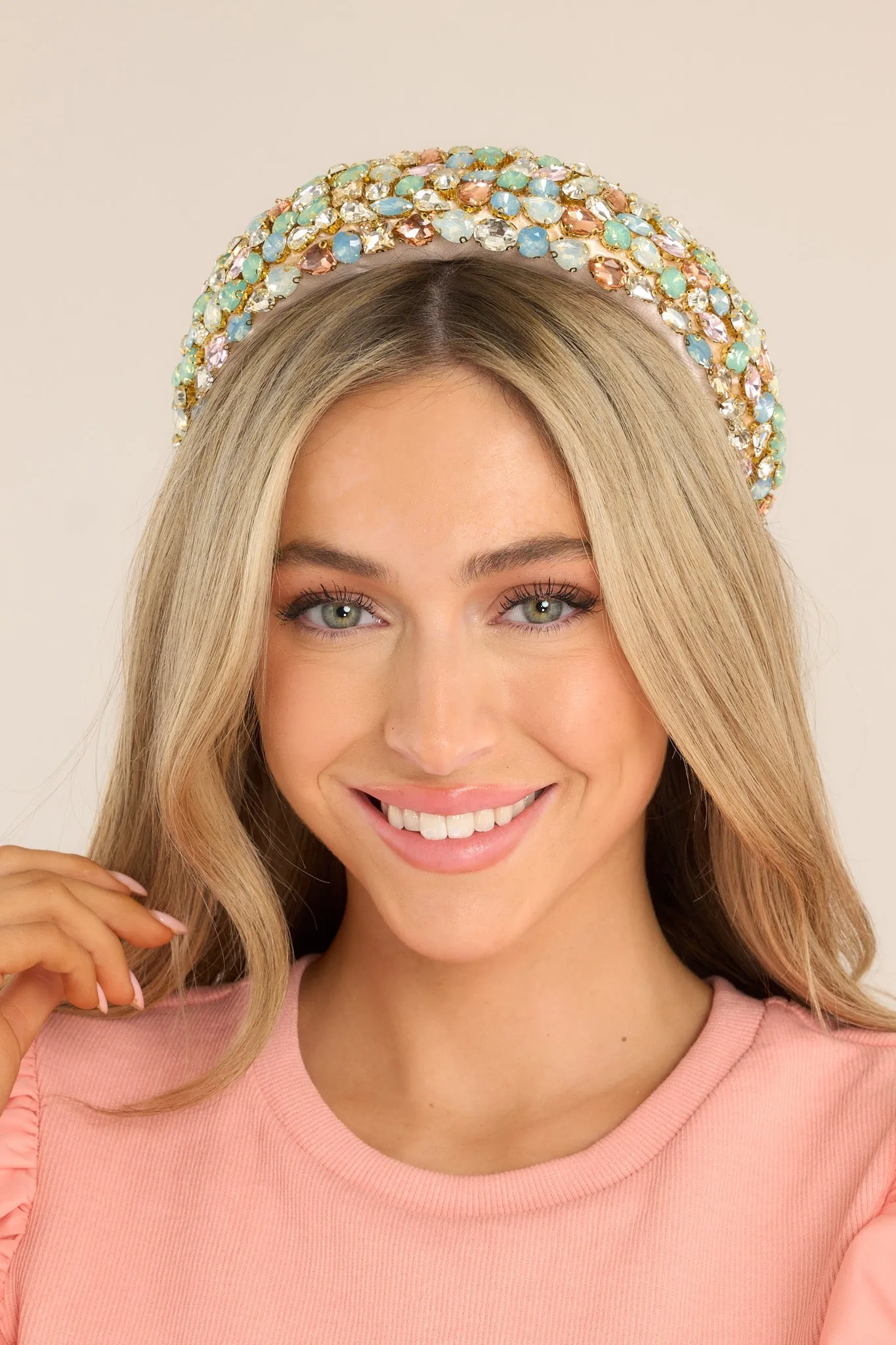 Bedazzled Beauty Light Green Rhinestone Headband
