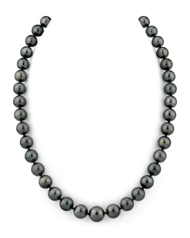 Black Tahitian Pearl Necklace, 9.0-11.0mm - AAA Quality