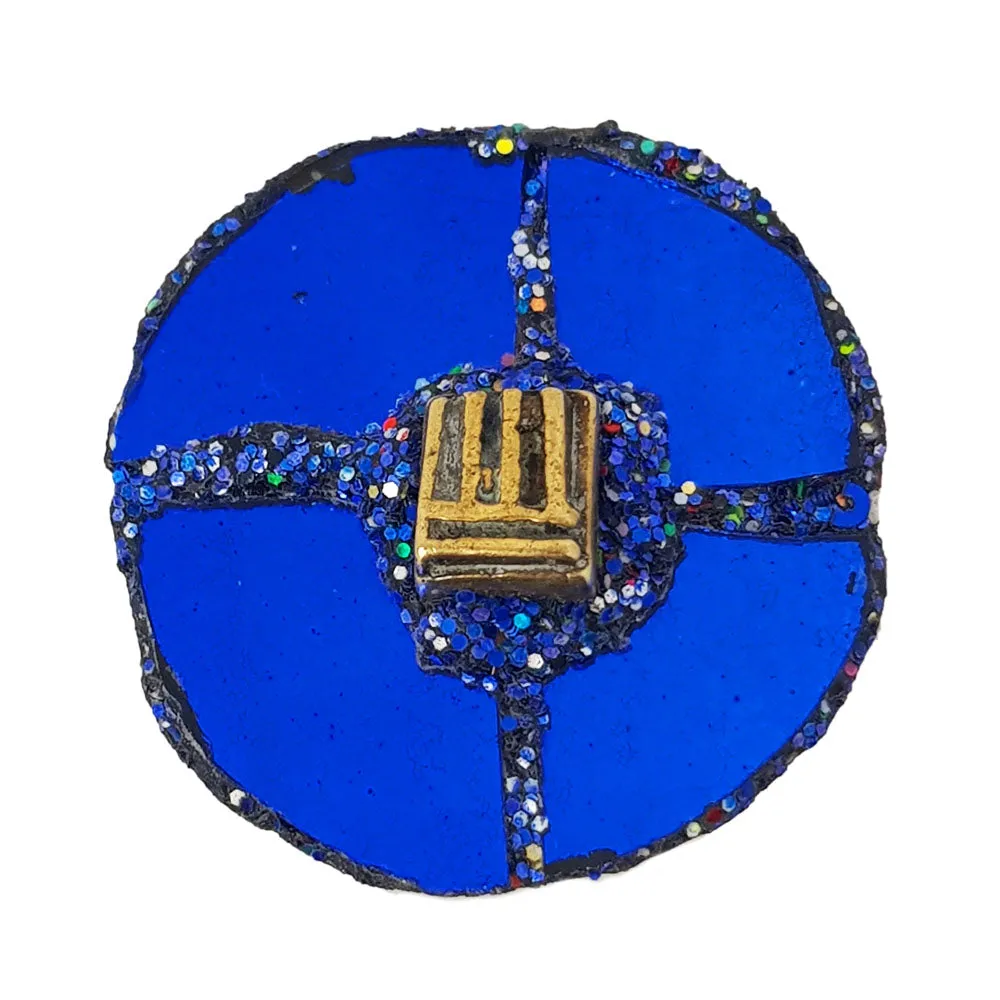 BLUE DISC BROOCH - AFRICA MONEY