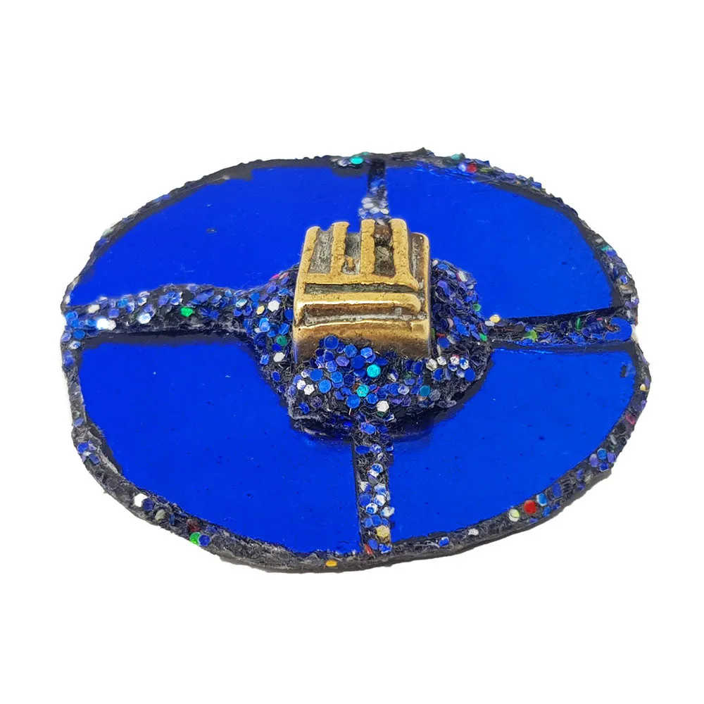 BLUE DISC BROOCH - AFRICA MONEY