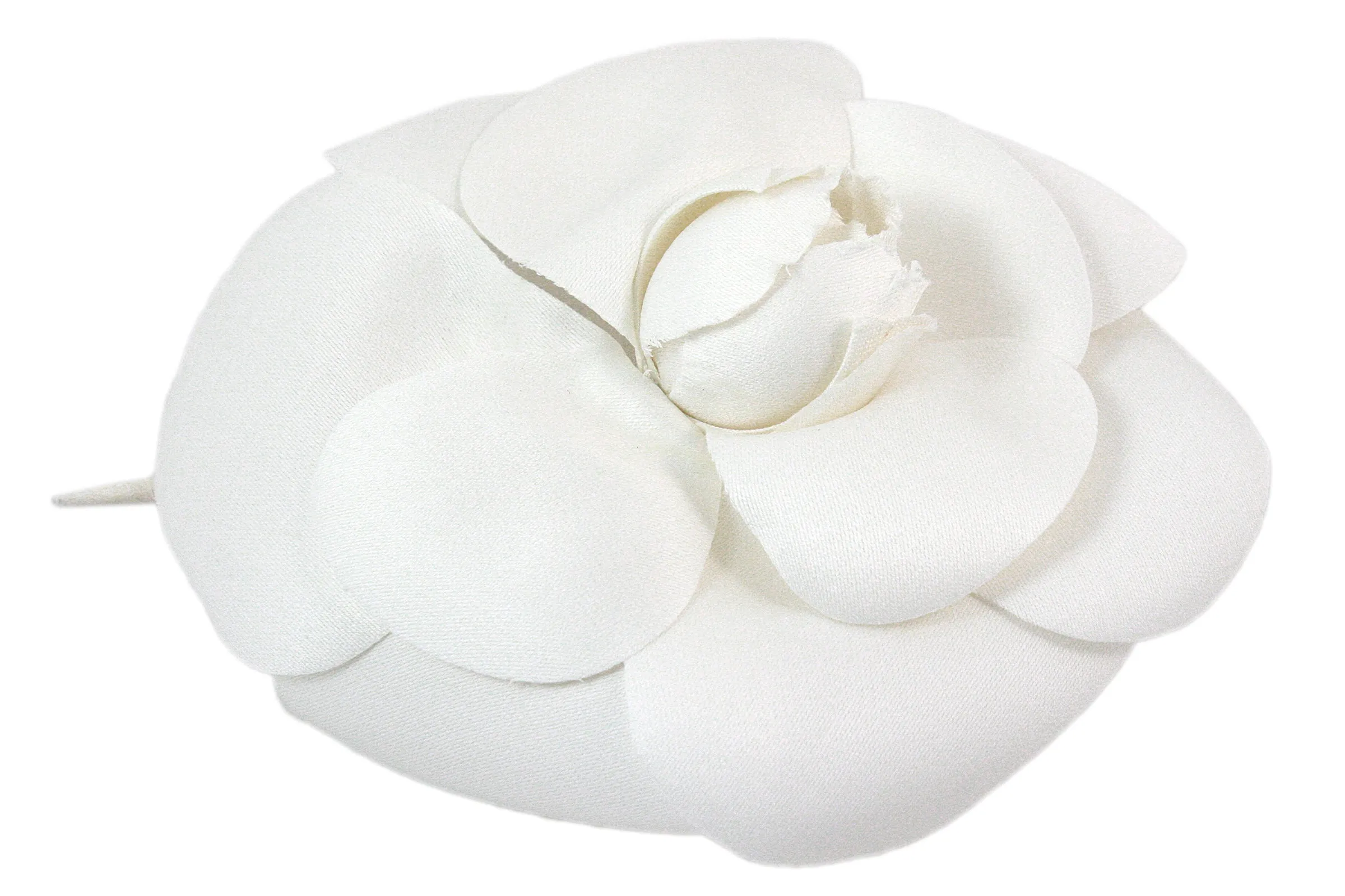 CHANEL White Camellia Brooch