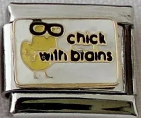 Chick with Brains 9mm Charm