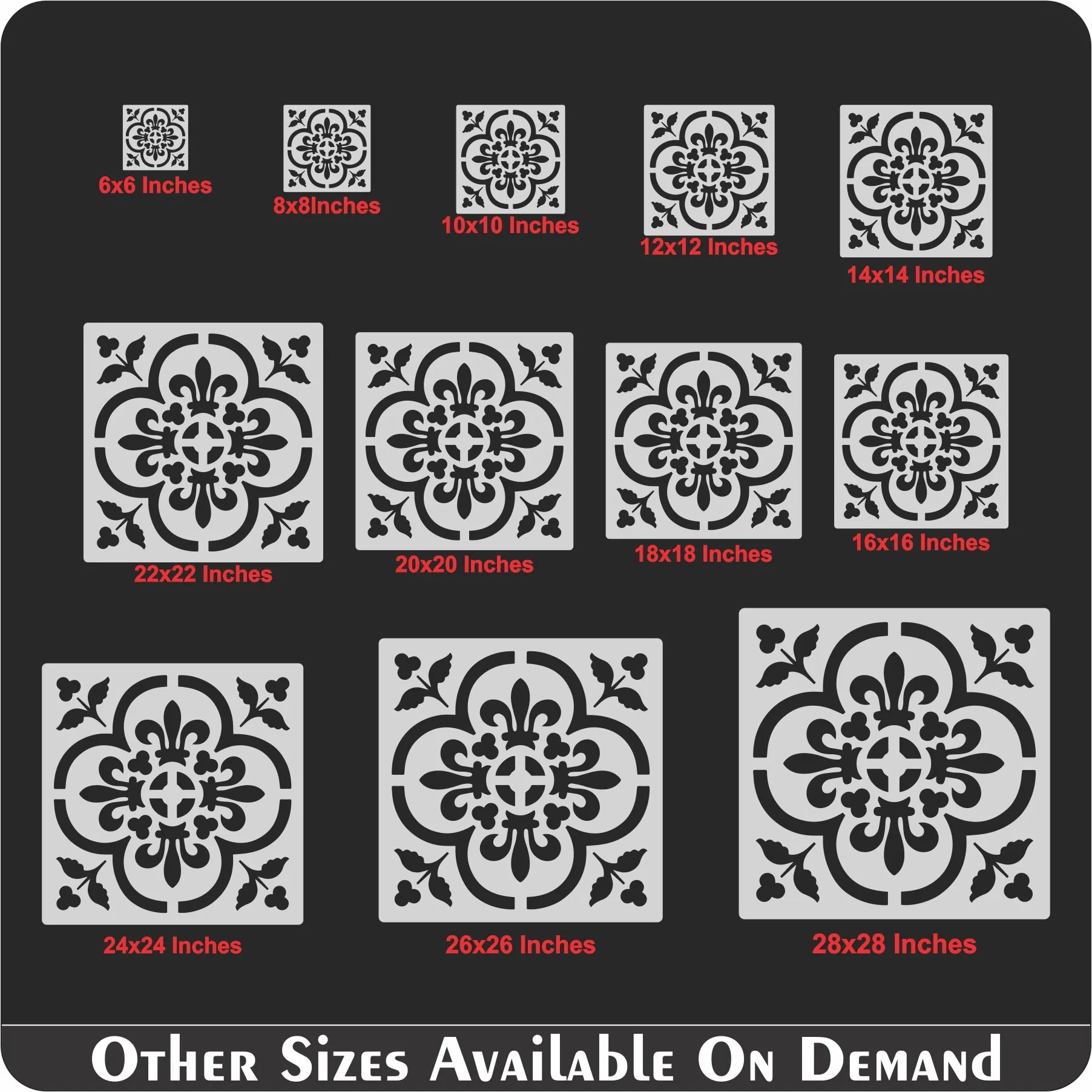 Damask Motif Reusable Stencil For Canvas And Wall Painting.ID#235