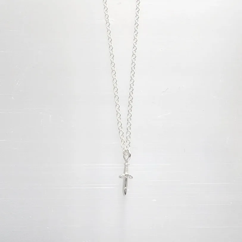 Danity Sword Layering Necklace in Sterling Silver