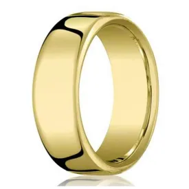 Designer Men's 18K Yellow Gold Wedding Band, Heavy Comfort Fit | 7.5mm