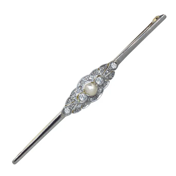 Diamond & Pearl Brooch