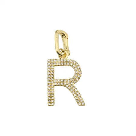 Double Pave Row Large Diamond Initial Charm