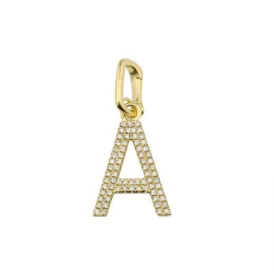 Double Pave Row Large Diamond Initial Charm