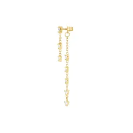 Double Short/Long Dangling Solitaires Chain Earrings