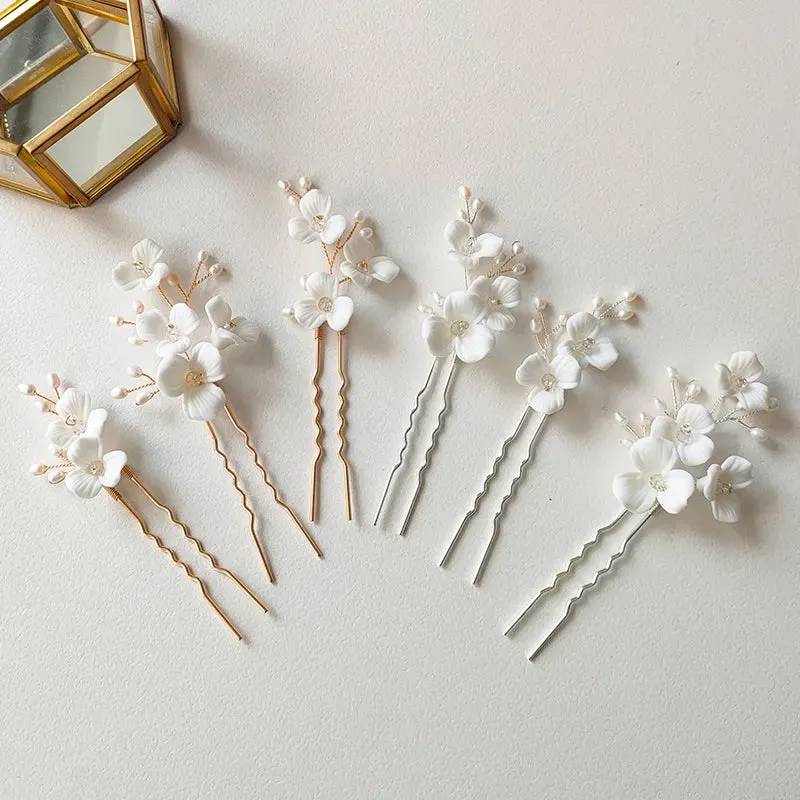 Ellory Pearl Ceramic Hair Pins