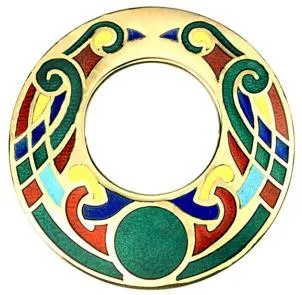 Enamel Celtic Circle Brooch