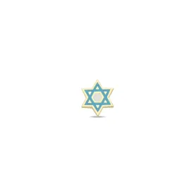 Enamel Magen David Star Stud Earring