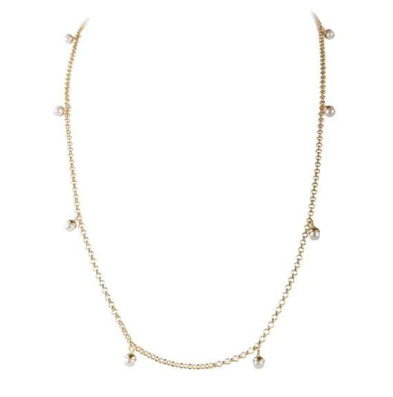 Fairley Pearl Pom Necklace Gold