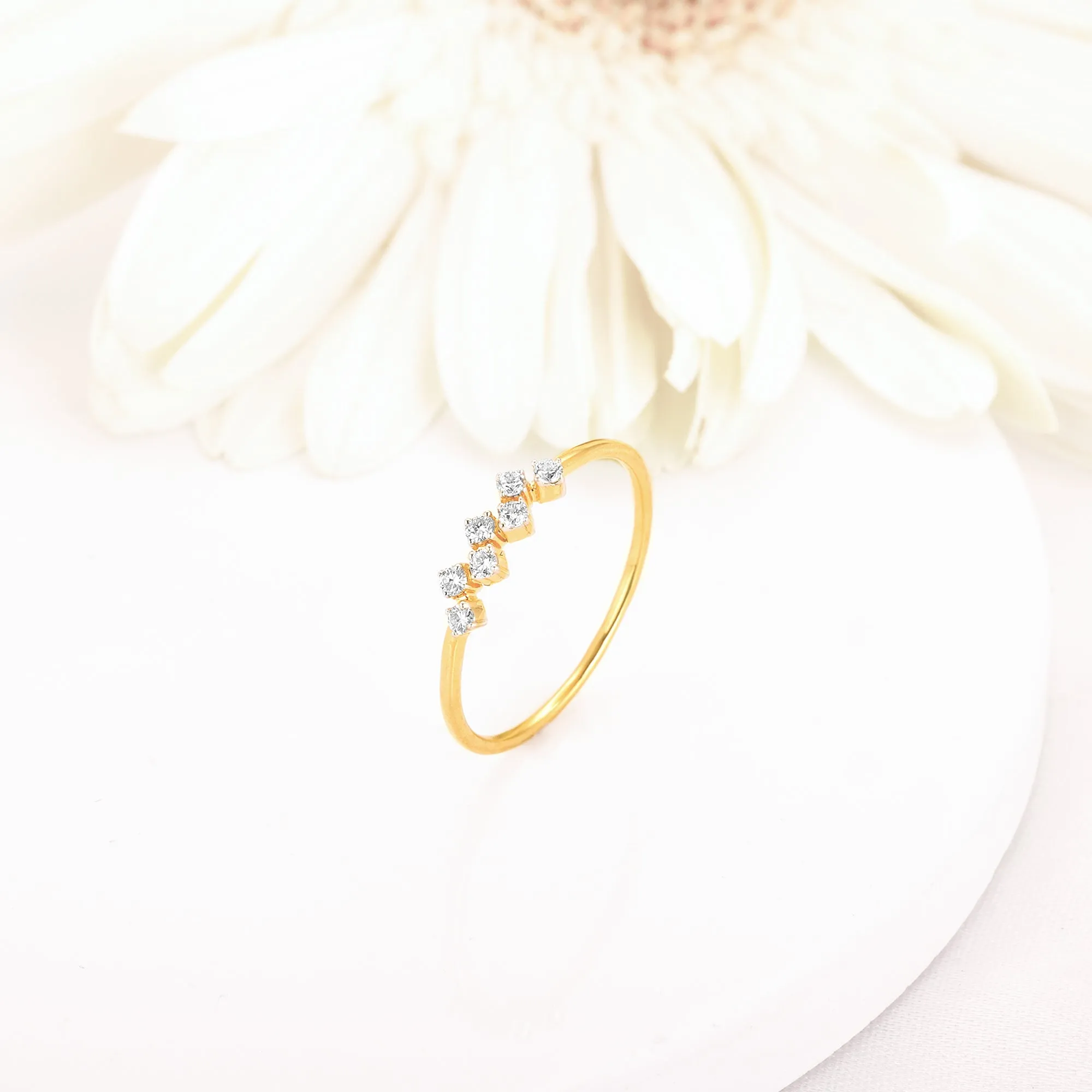 Gold Shimmering Stackable Diamond Ring