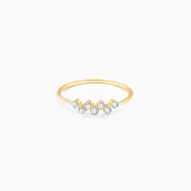 Gold Shimmering Stackable Diamond Ring