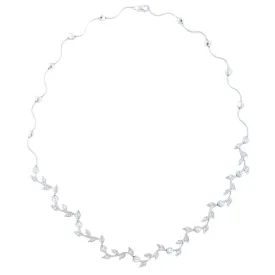 Grape Vine Necklace (1.25 ct Diamonds) in White Gold