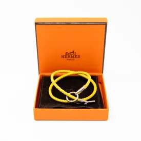 Hermes Jaune Ambre Glenan Double Tour Bracelet T3