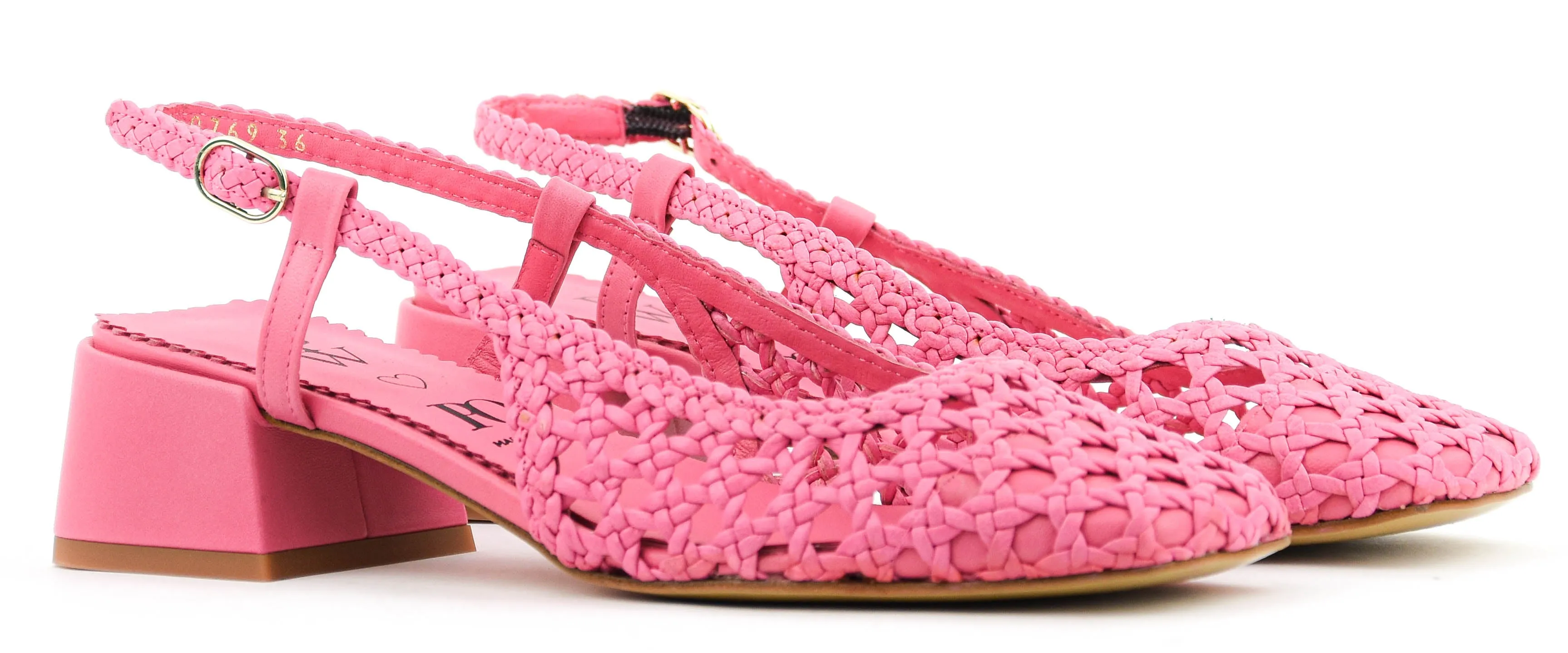 PAUL WARMER TIFFANY WOVEN SLINGBACK PINK