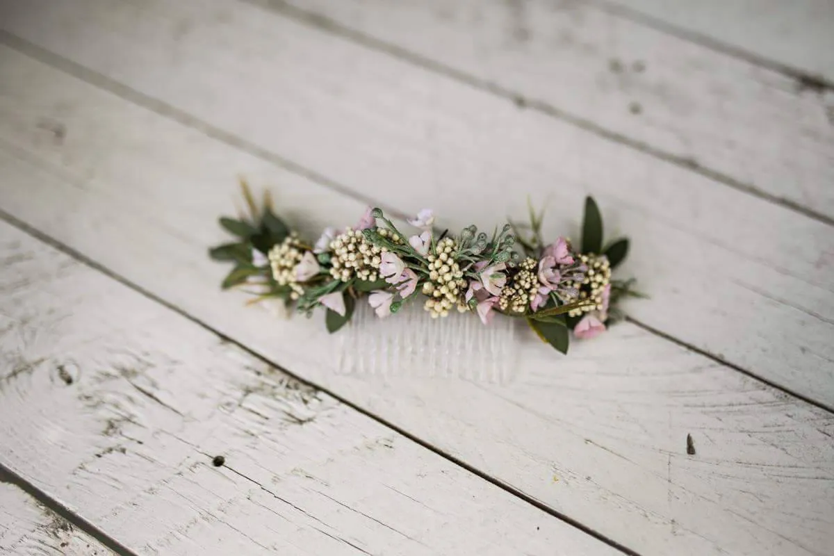 Romantic bridal hair comb Bridal hairstyle Flower hair comb Hair flowers Wedding comb Bridal hair fashion accessories Boho style