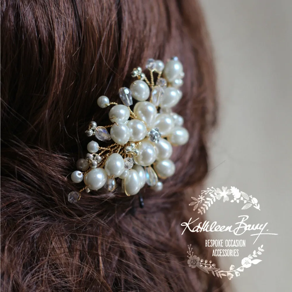 Shae Gold, Pearl & Crystal Bridal Hair Clip