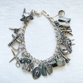 SOLD Western/Southwest/Northwest Sterling Silver Charm Bracelet