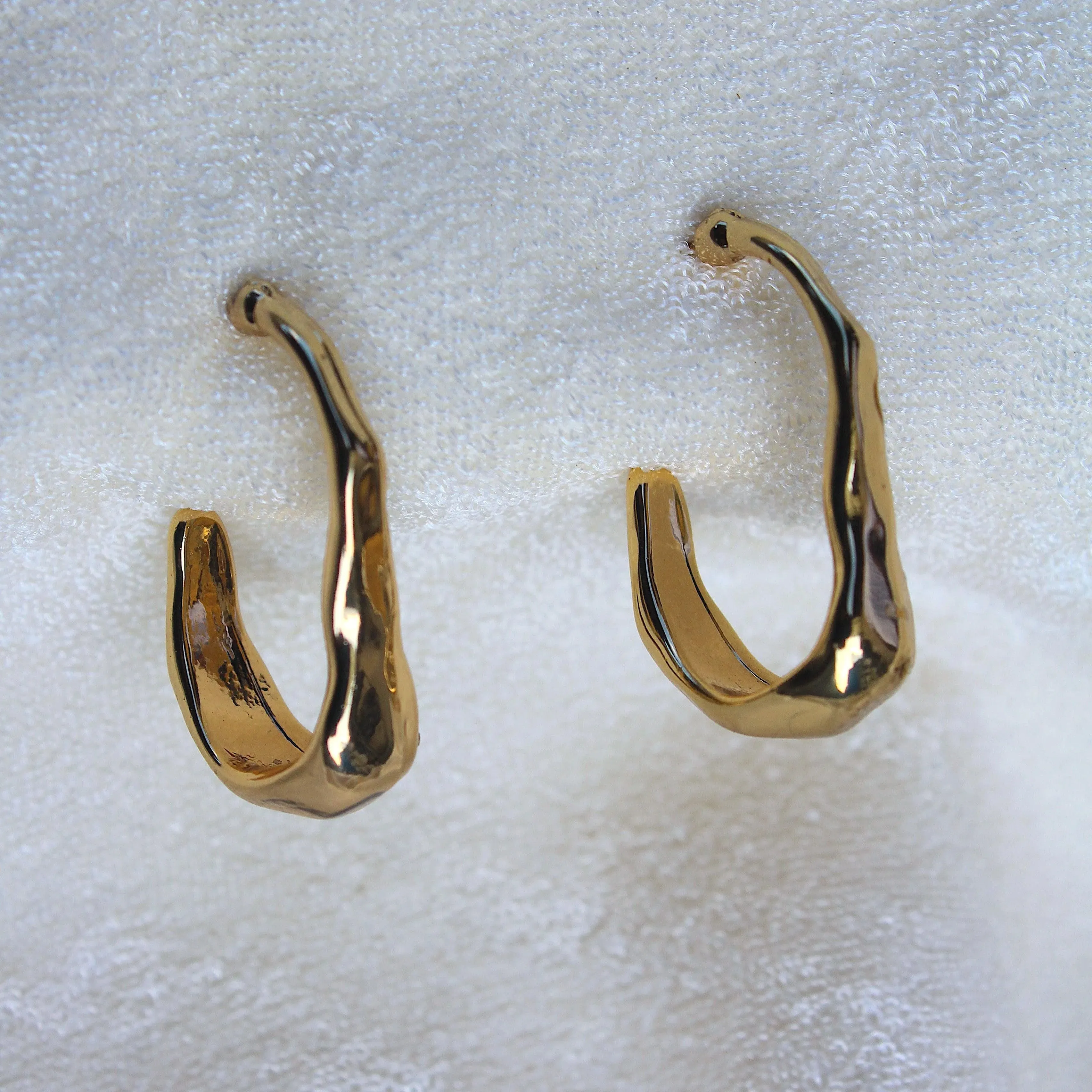 TFC Snuggy Gold Plated Hoop Earrings